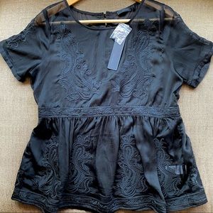 ARYN K BOHO SHEER BLOUSE M New w tags